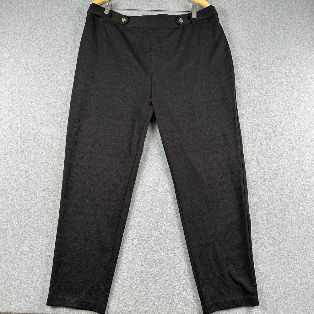 New York Clothing‎ Company Pants Women 18W Black Trousers Straight Leg Textured